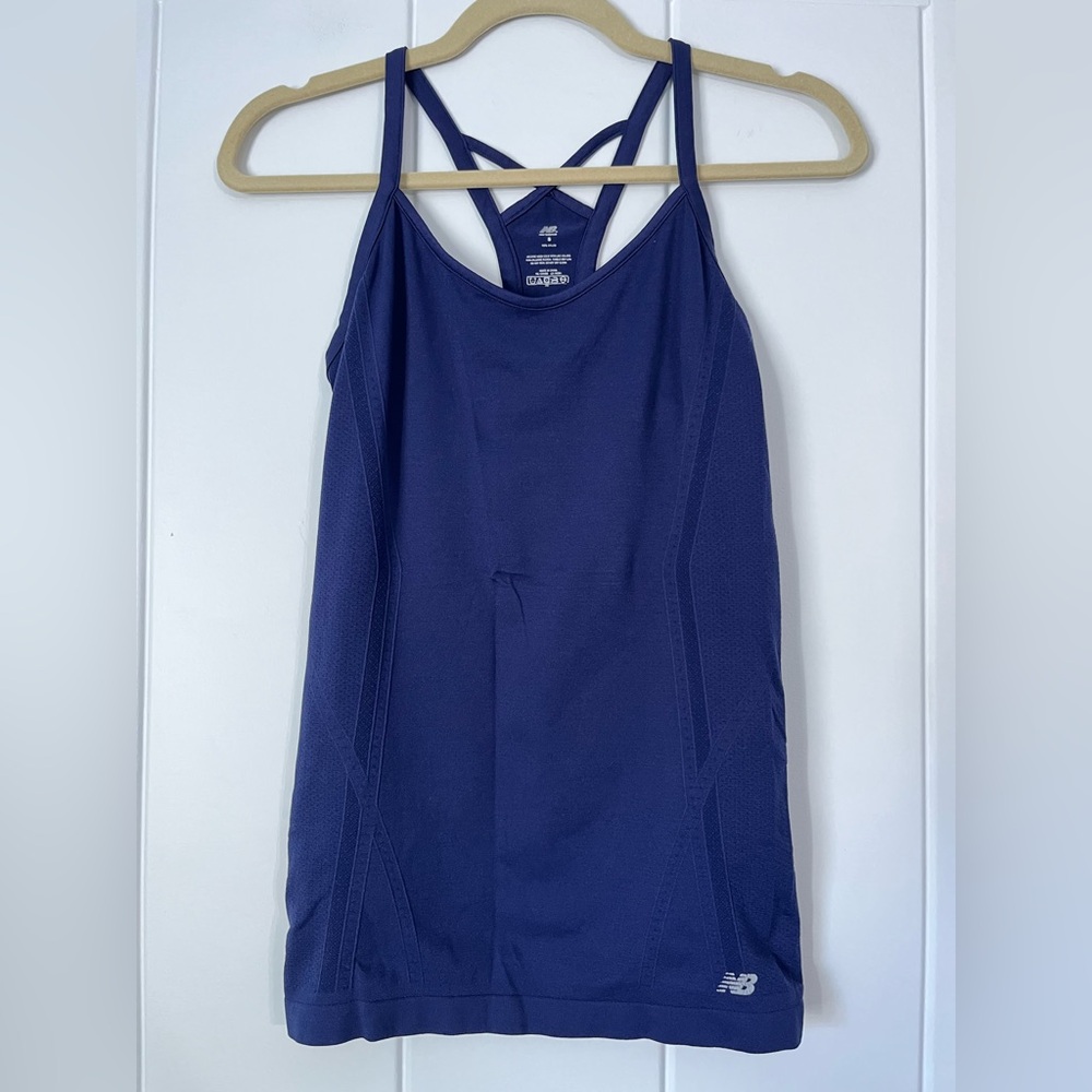 New Balance Blue Fitted Razorback Camisole